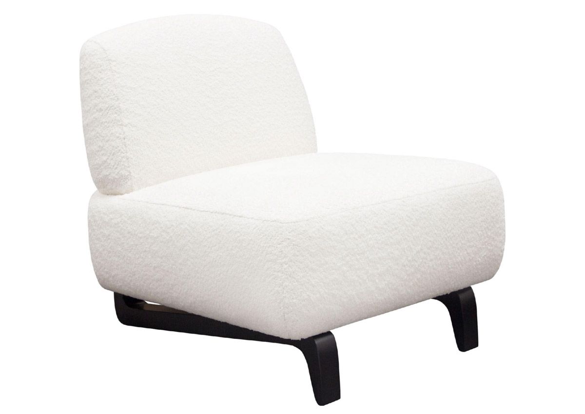 Rosalie White Shearling Armless Chair