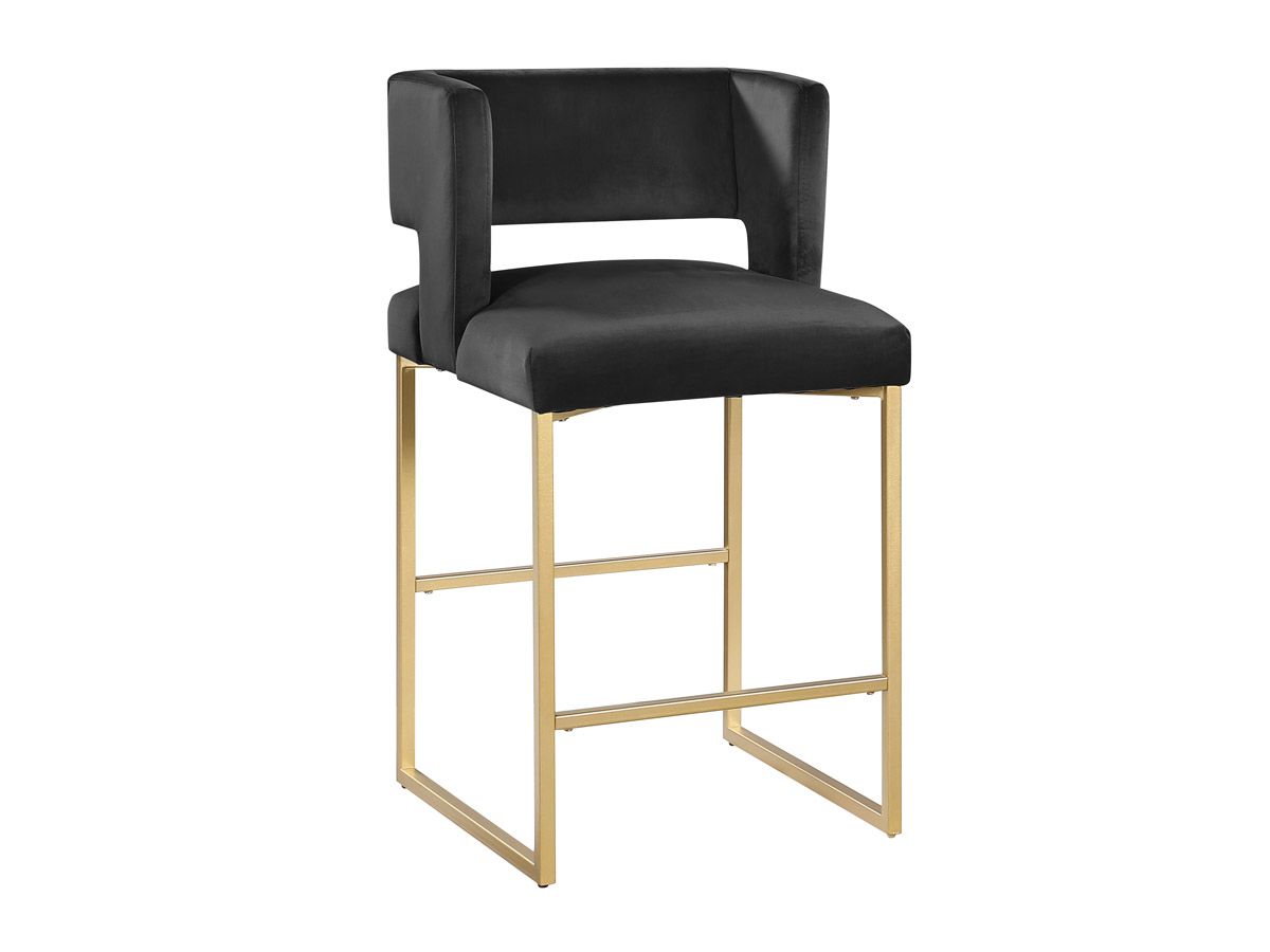 Vevey Black Velvet Counter Height Chair