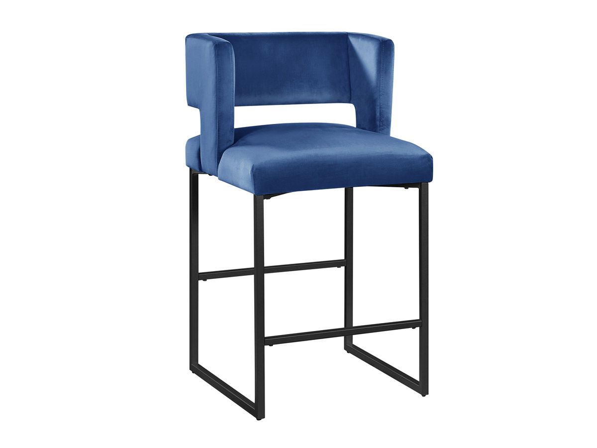 Vevey Blue Velvet Counter Height Chairs