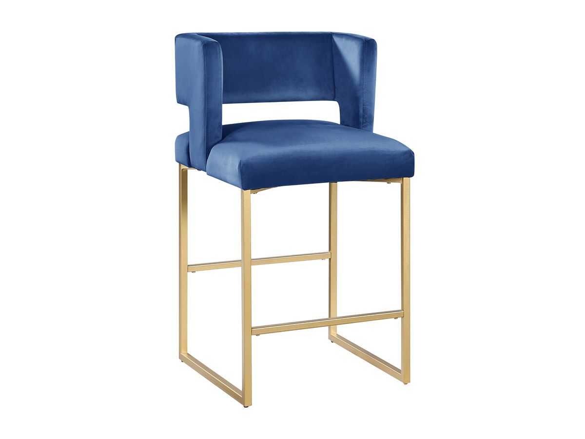 Vevey Blue Velvet Counter Height Chair