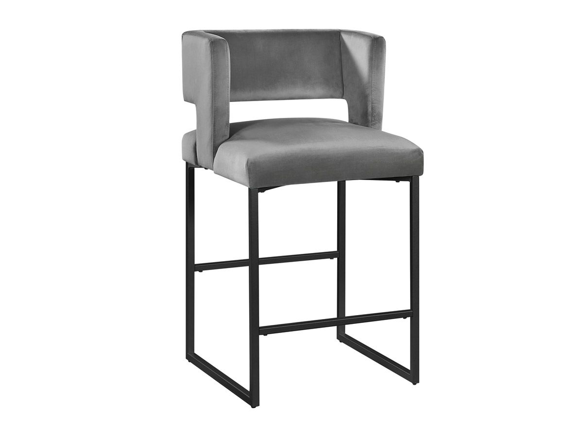 Vevey Grey Velvet Counter Height Chairs