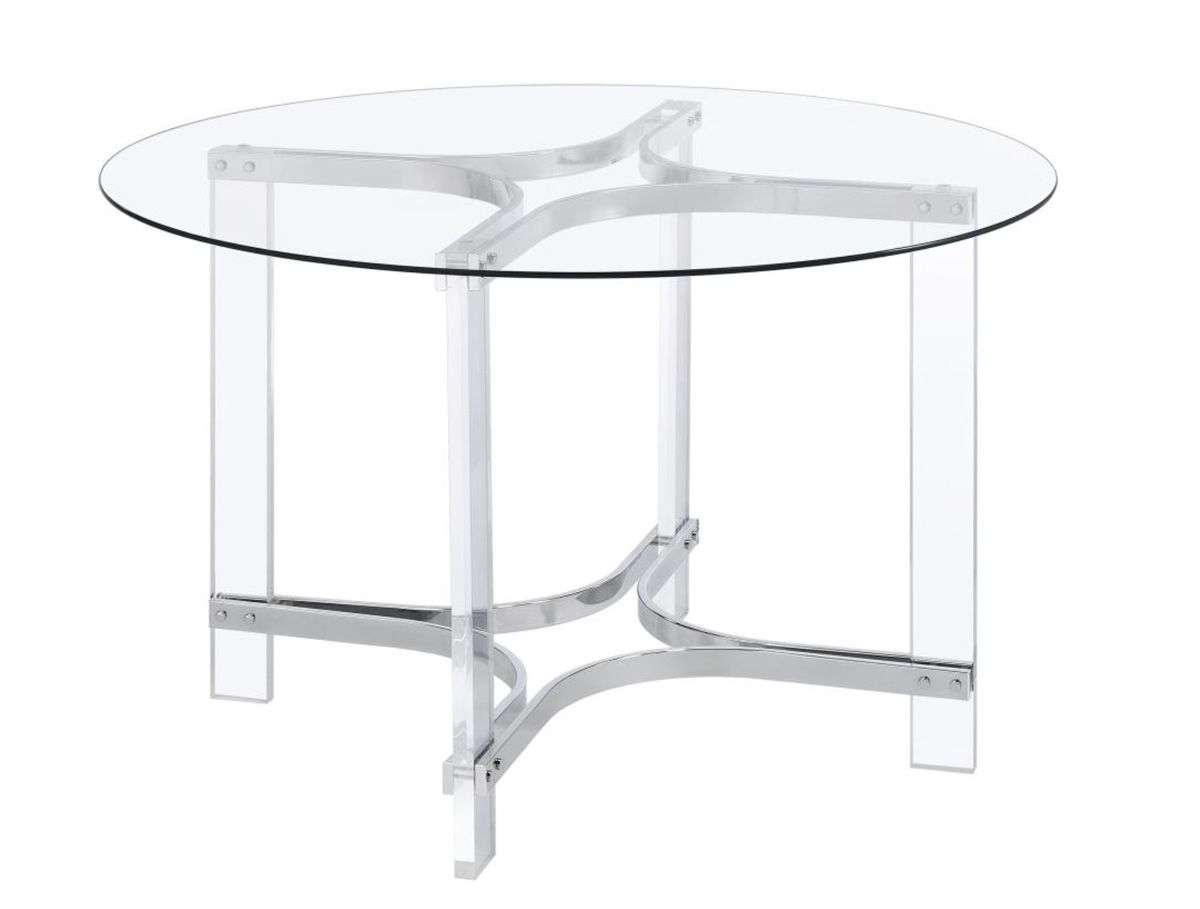 Viken Round Glass Top Acrylic Dining Table