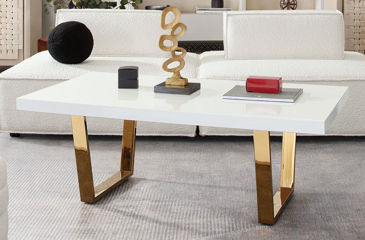 Visalia White Lacquer Coffee Table