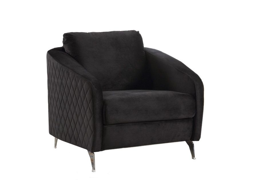 Viveca Black Velvet Modern Chair