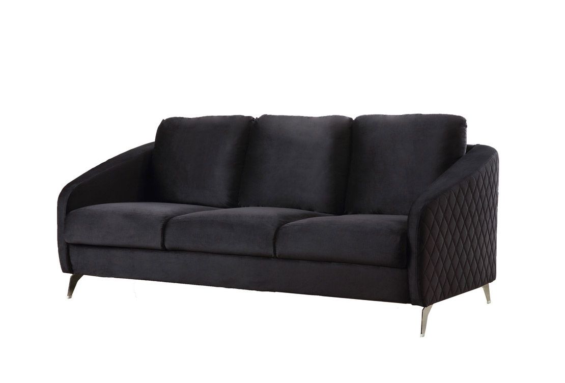 Viveca Black Velvet Modern Sofa