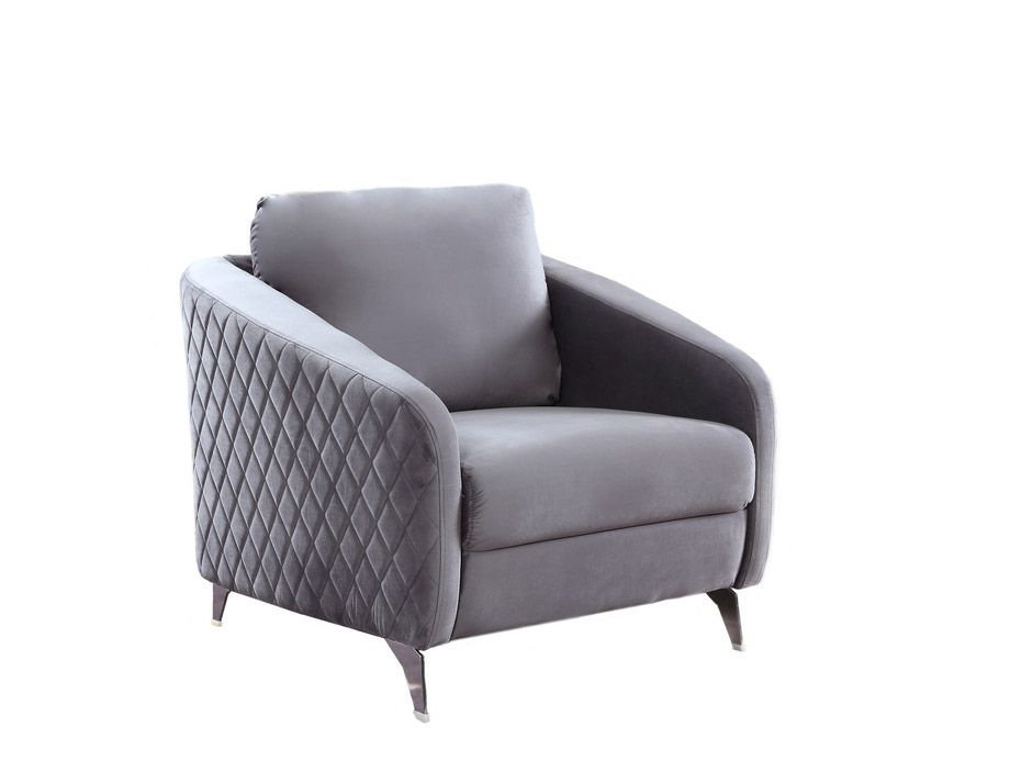 Viveca Grey Velvet Chair