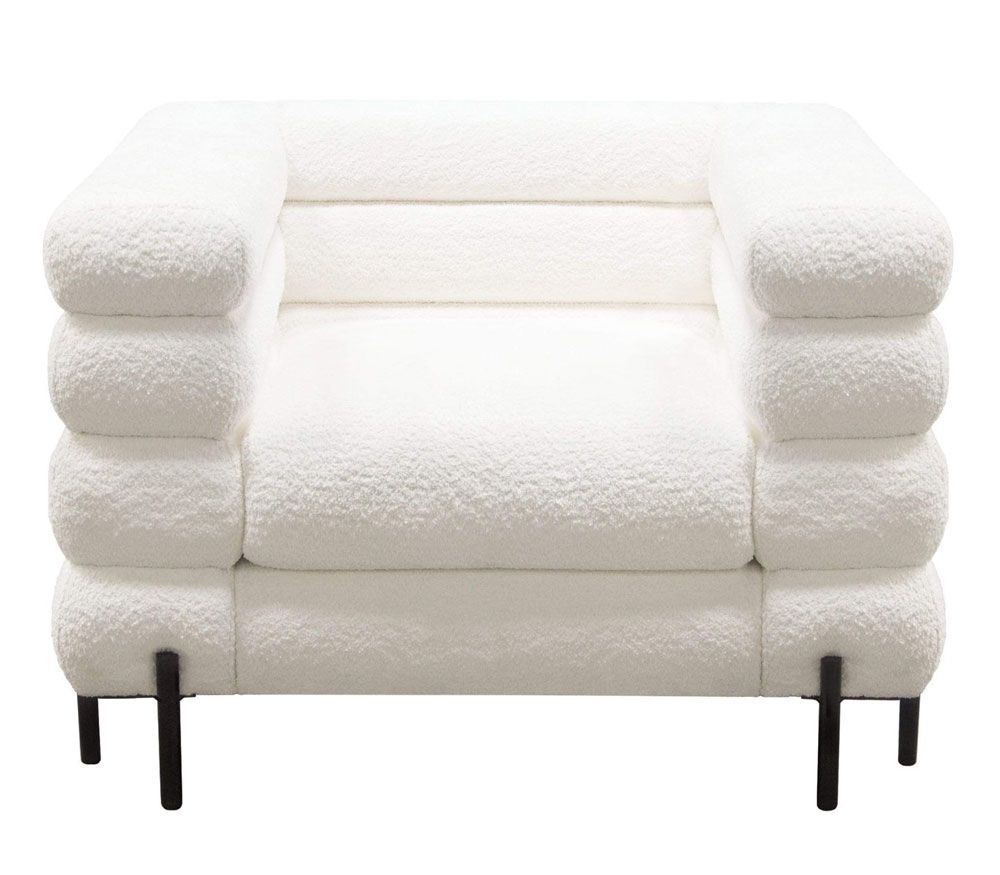 Vox white shearling fabric chair