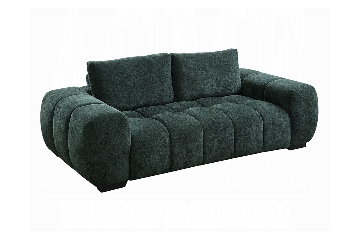 Waterville Dark Green Linen Modern Sofa