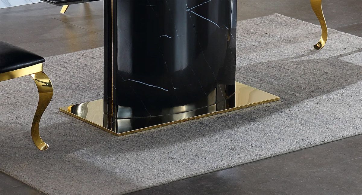 Wendon Black Marble Dining Table Base