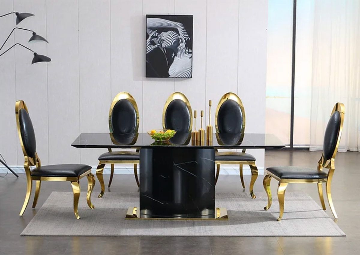 Wendon Black Marble Dining Table