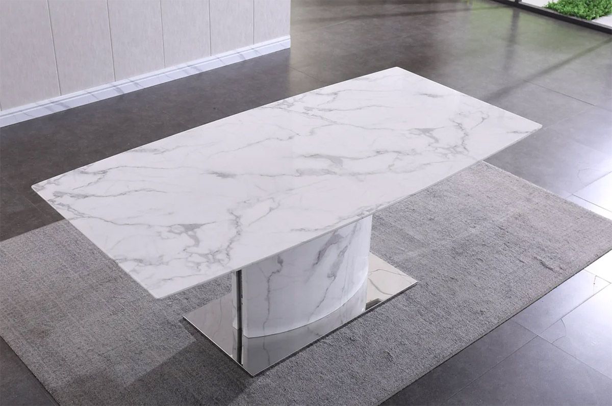 Wendon White Marble Dining Table Top