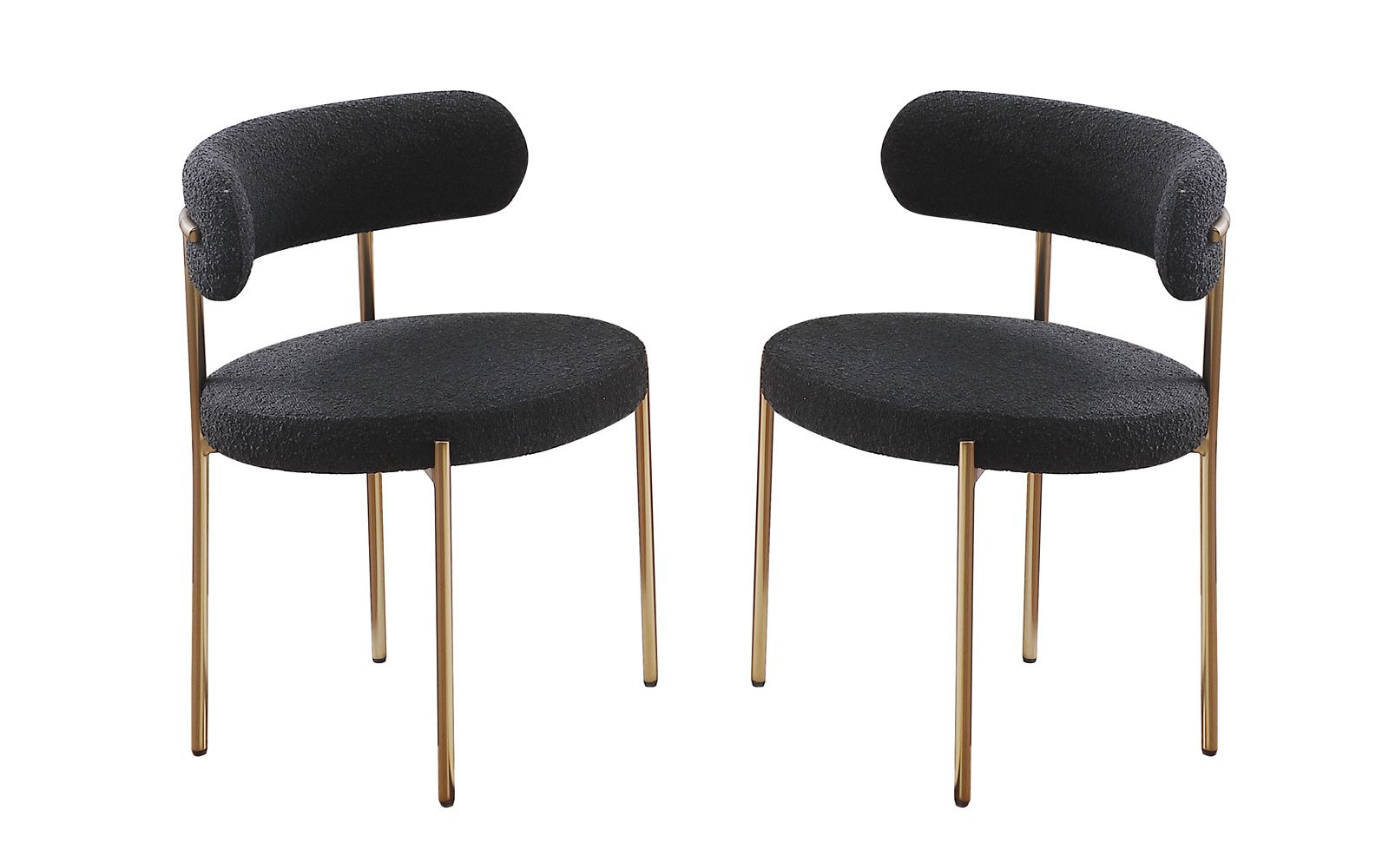 Wenona Black Boucle Dining Chairs