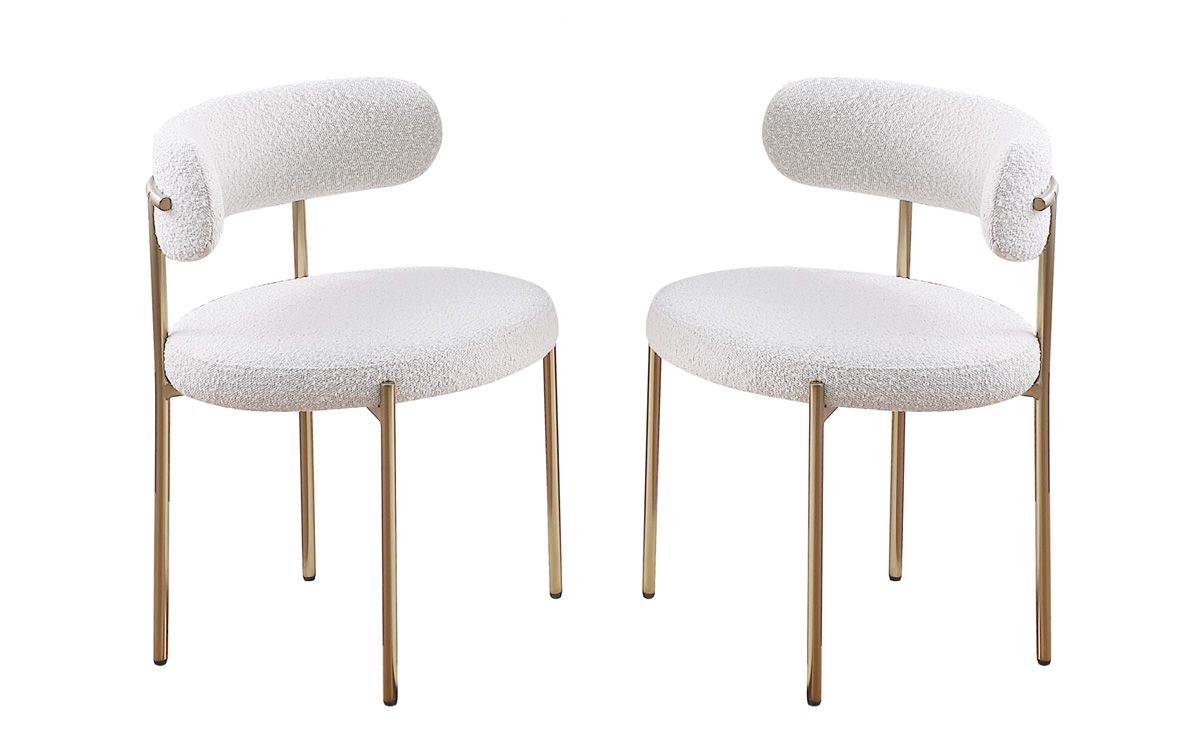 Wenona Cream Boucle Dining Chairs