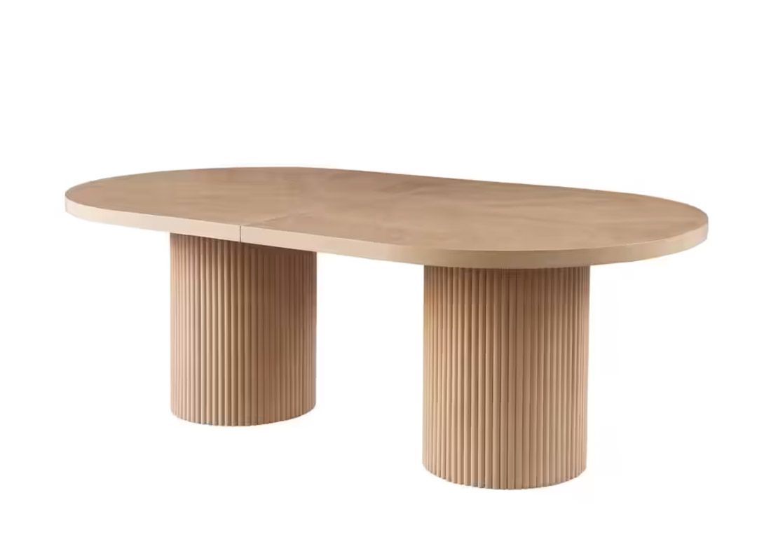 Wenona Oak Wood Extendable Dining Table