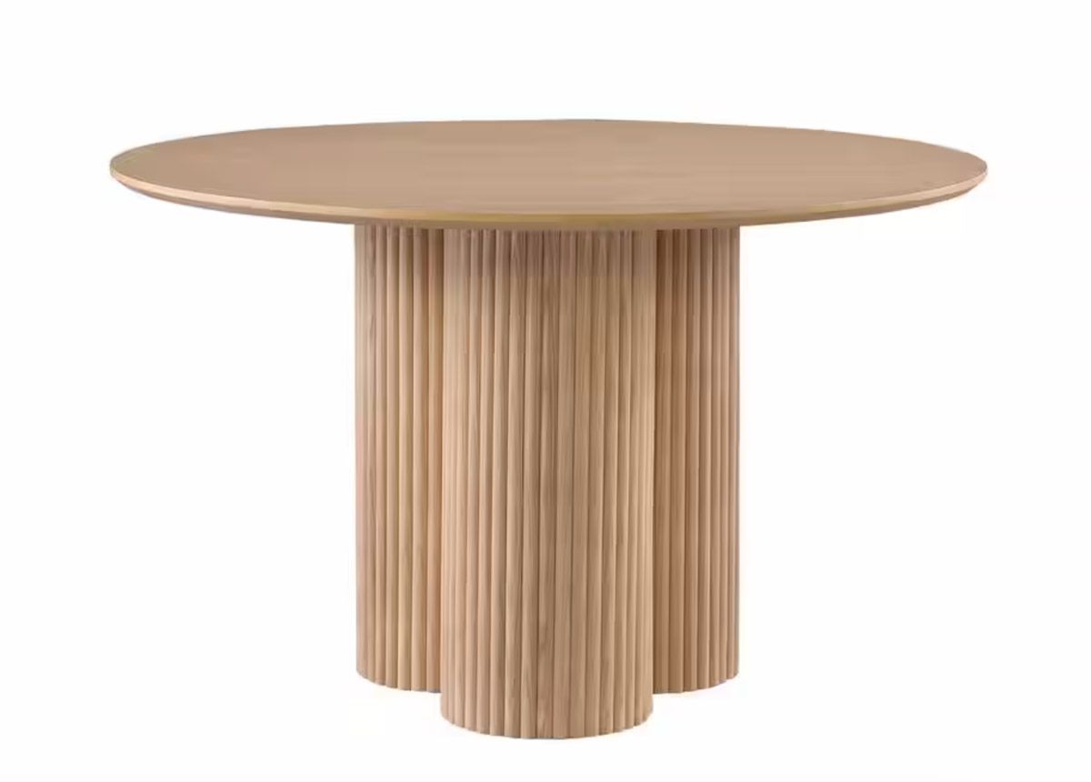 Wenona Oak Wood Round Dining Table