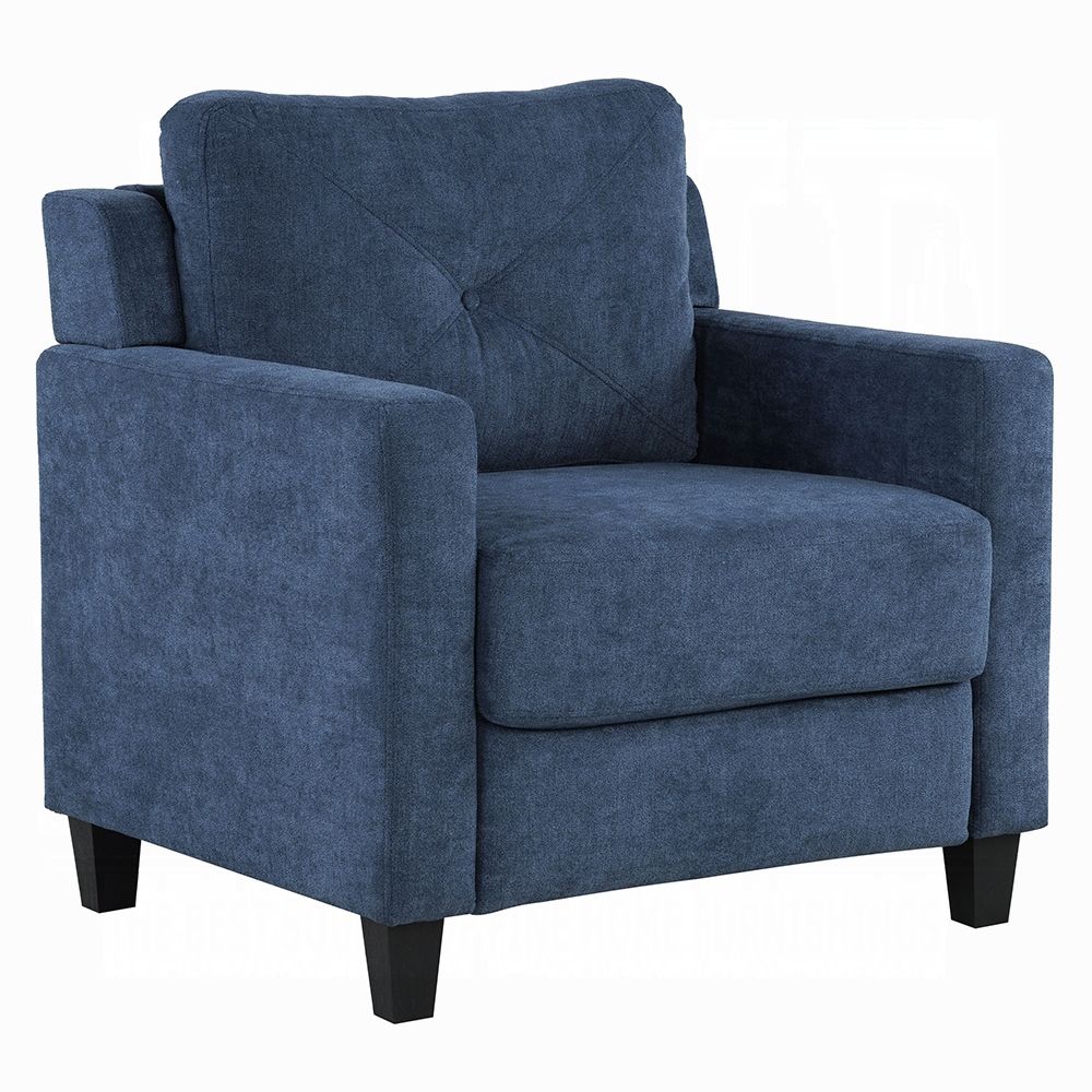 Wesley Navy Blue Chenille Chair