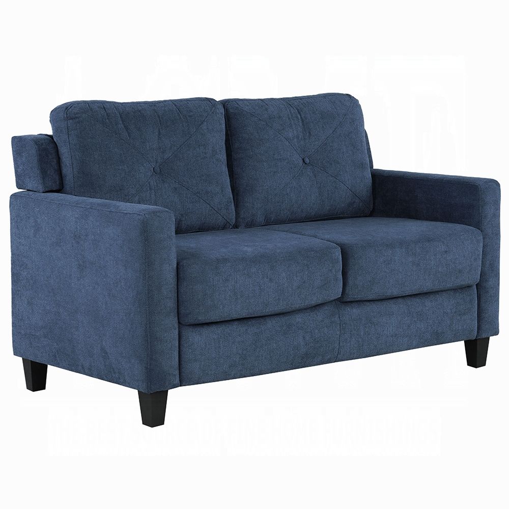 Wesley Navy Blue Chenille Loveseat