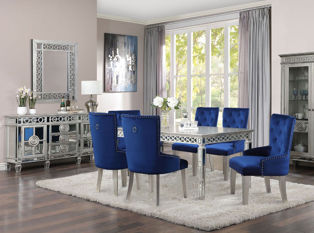 Silver formal dining online room set