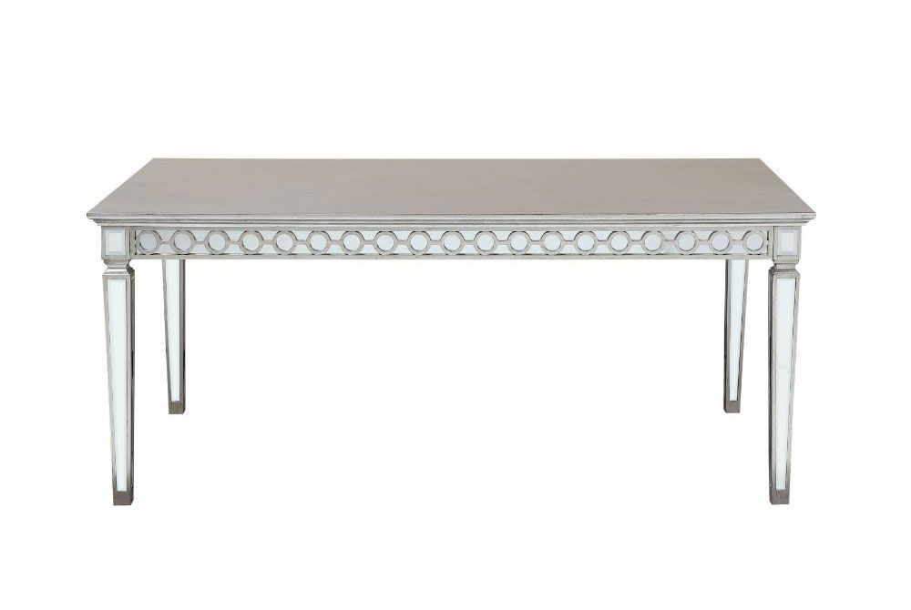 Wrentham Silver Finish Top Dining Table