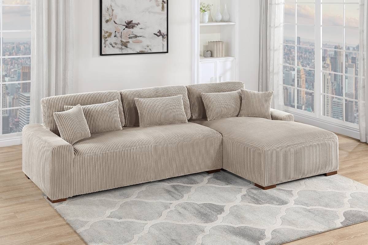 Xander Modern Sectional Camel Corduroy