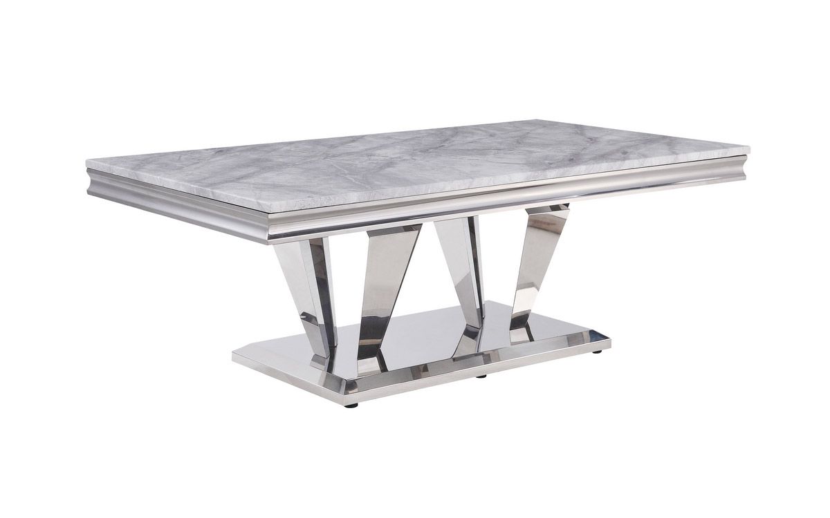 Yotam Light Grey Marble Top Coffee Table