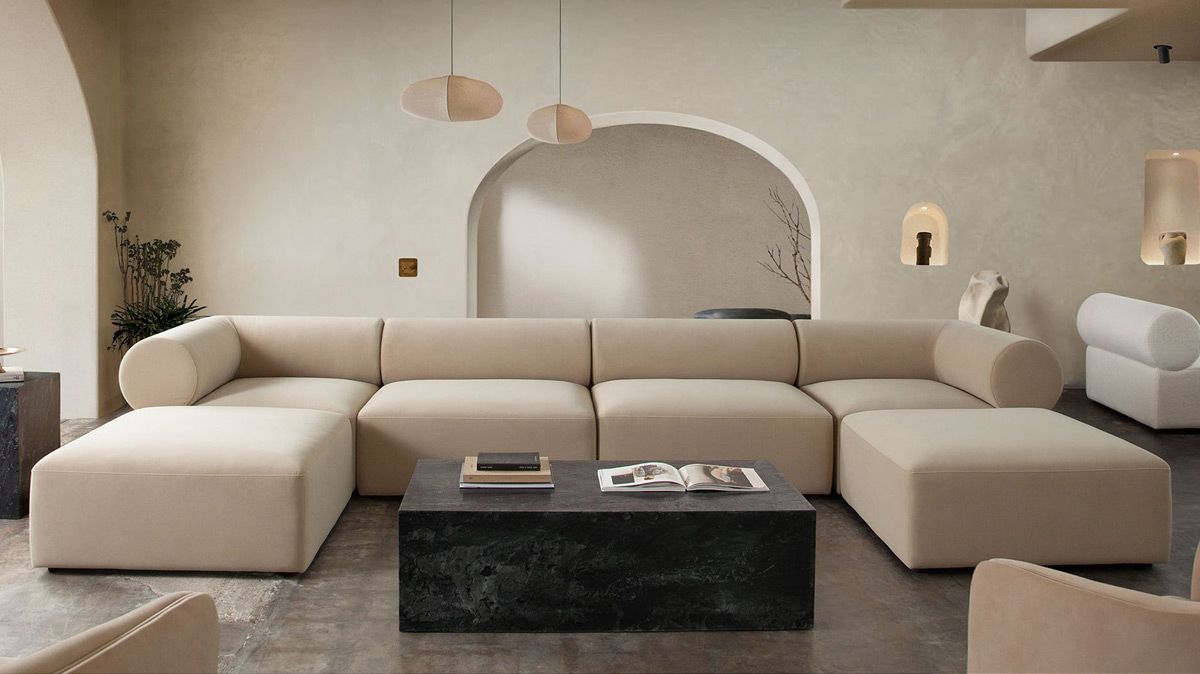 Yves 6-Piece Modular Sectional Camel Velvet