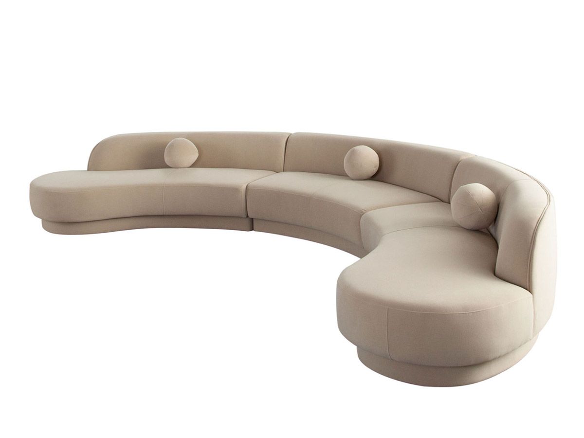 Ferrao Curved Sofa With Armless Loveseat