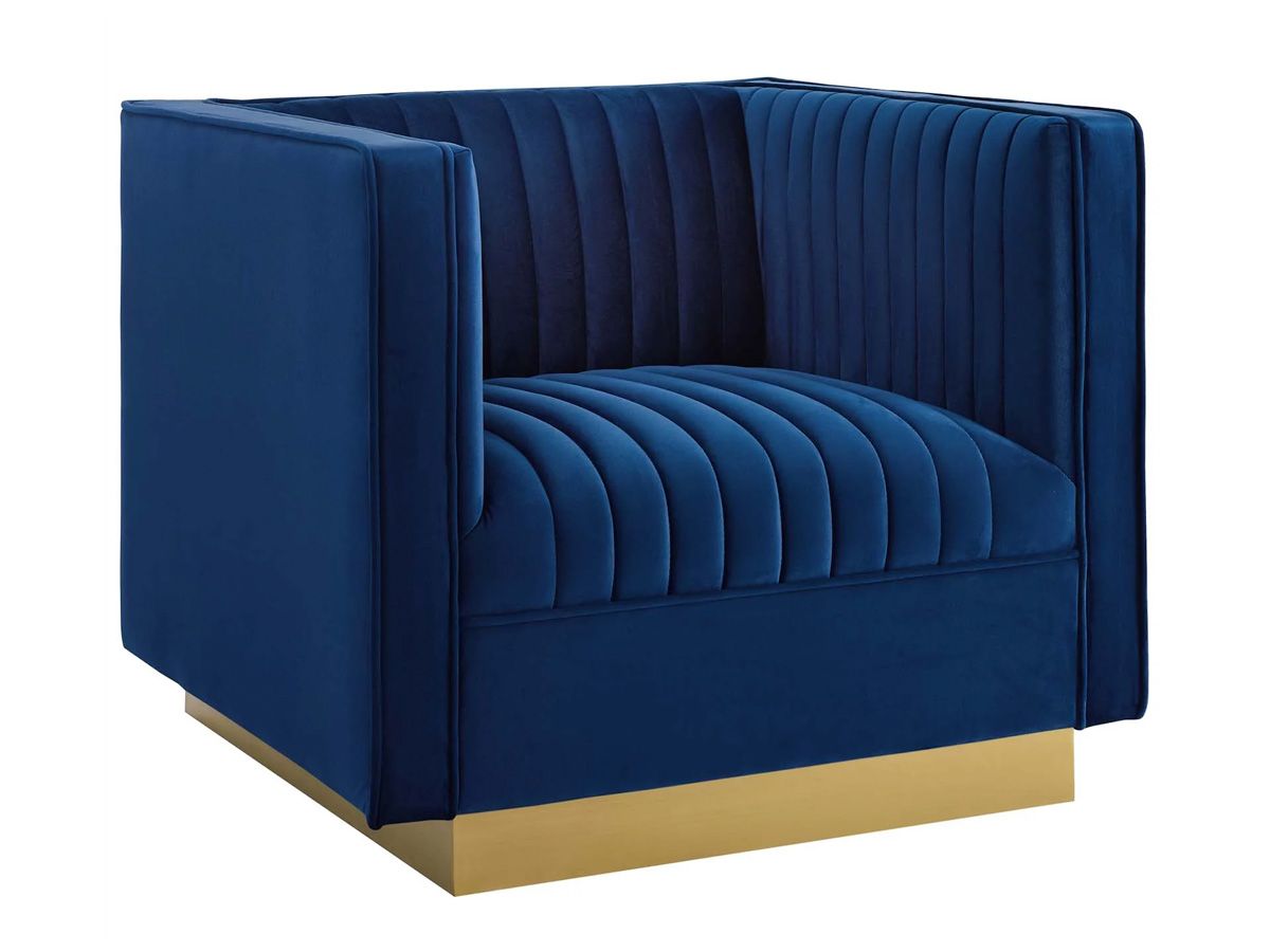 Zenfira Navy Velvet Chair