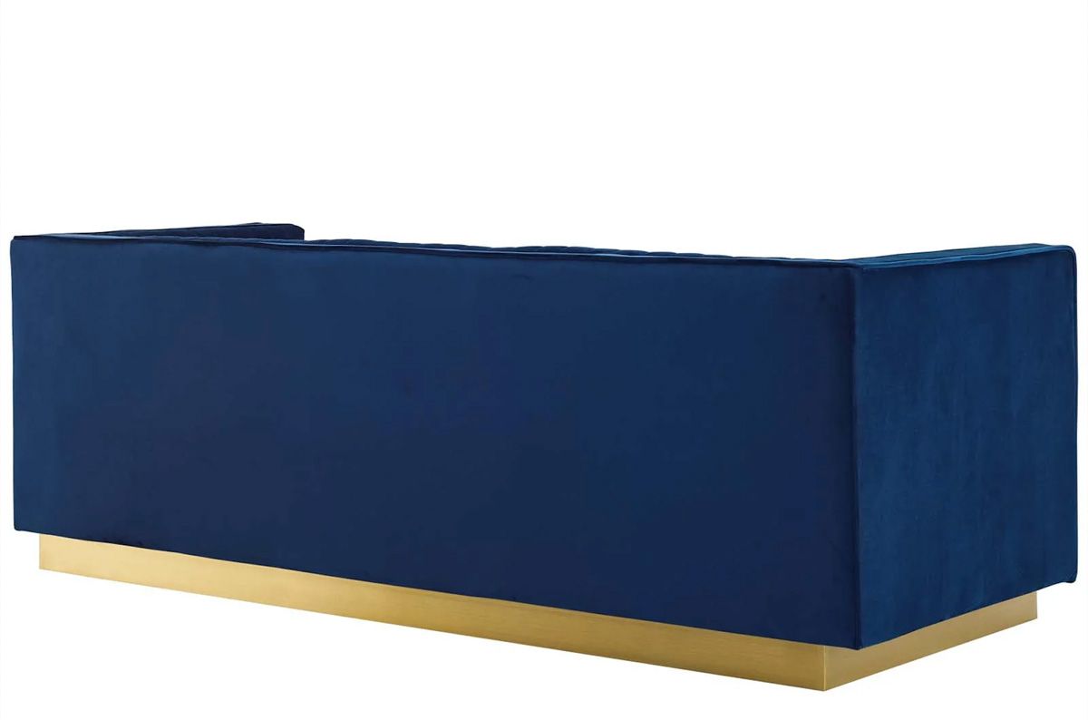 Zenfira Navy Velvet Sofa Back