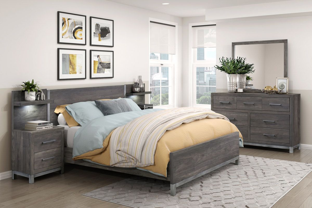 Zepur Modern Bed Rustic Finish