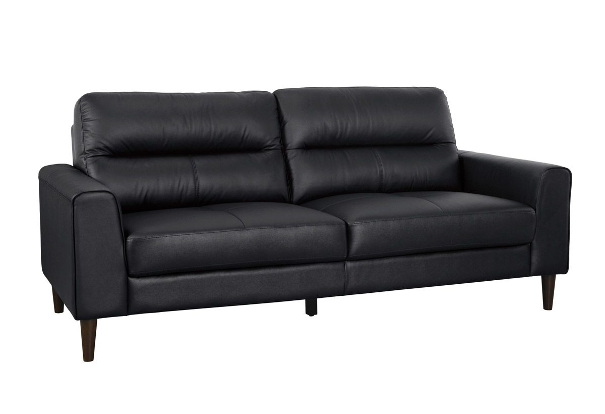 Zibak Black Leather Sofa