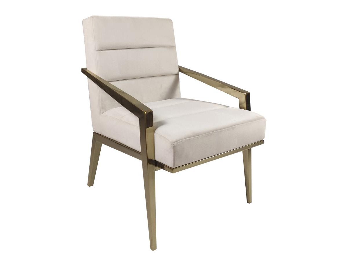 Zina Cream Velvet Accent Chair