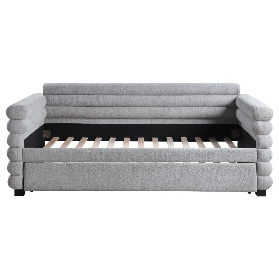 Zosimo Grey Boucle Day Bed With Trundle