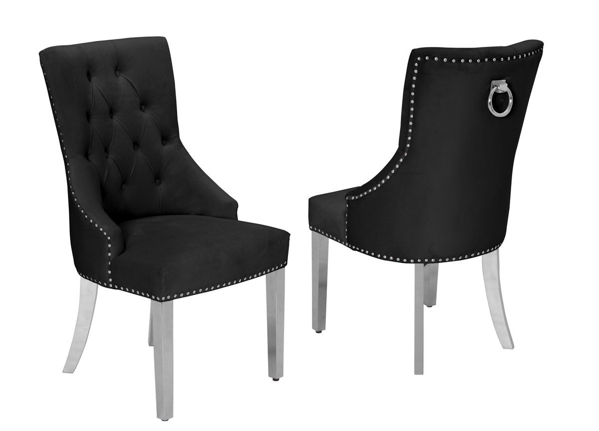 black velvet knocker chairs