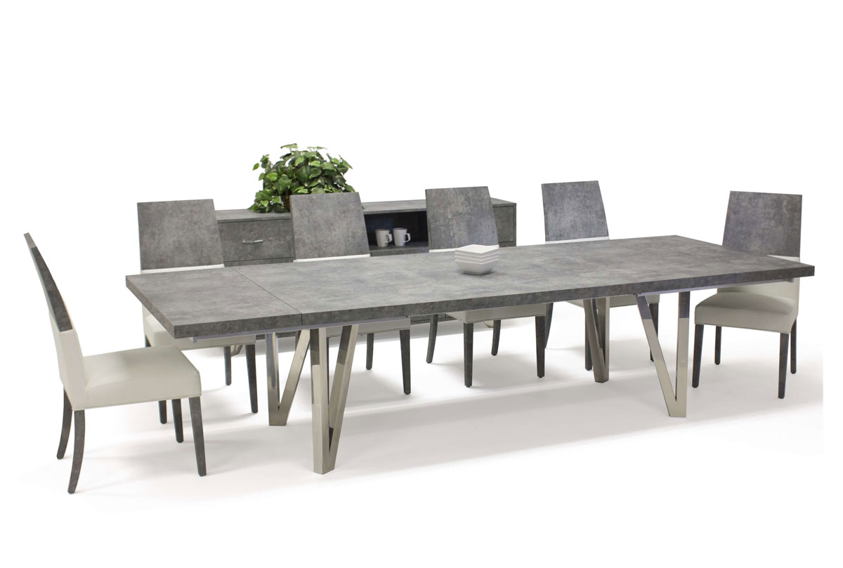 faux concrete dining table set