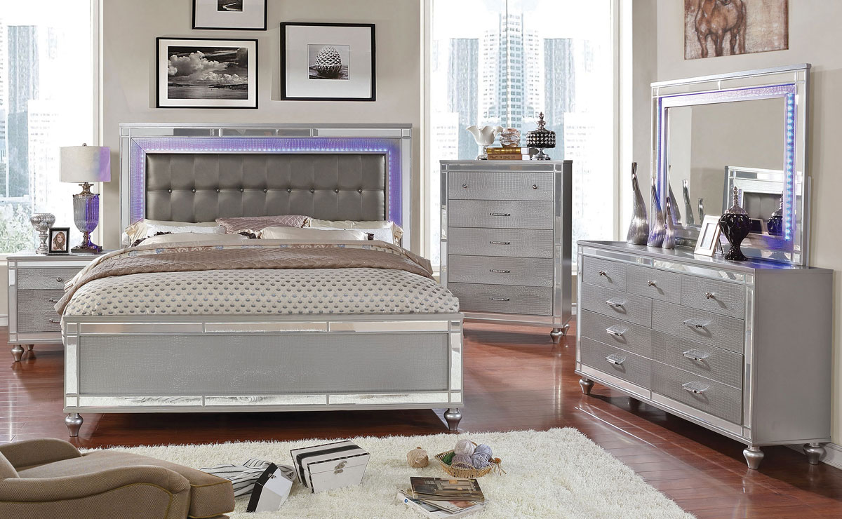 Purple and Silver Bedroom Dresser