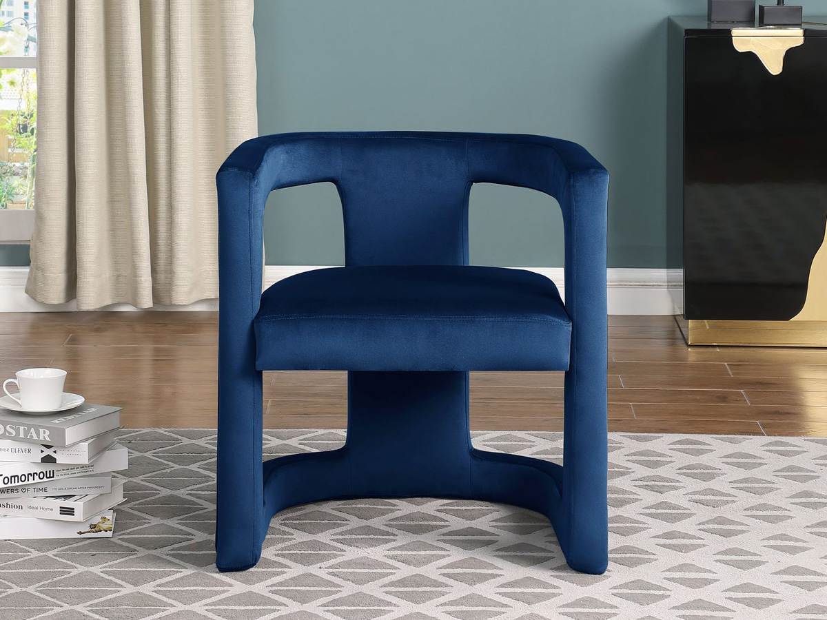 Dusty blue velvet online chair