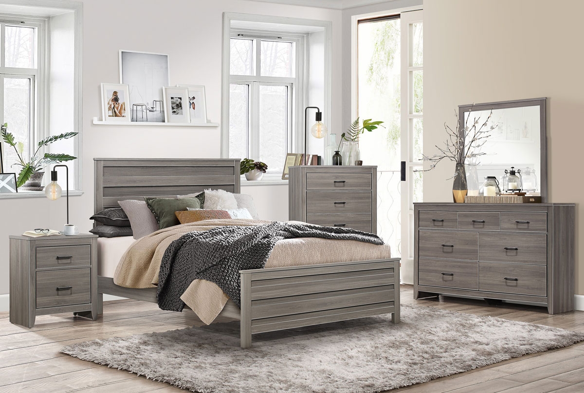 Gray wood deals bedroom furniture