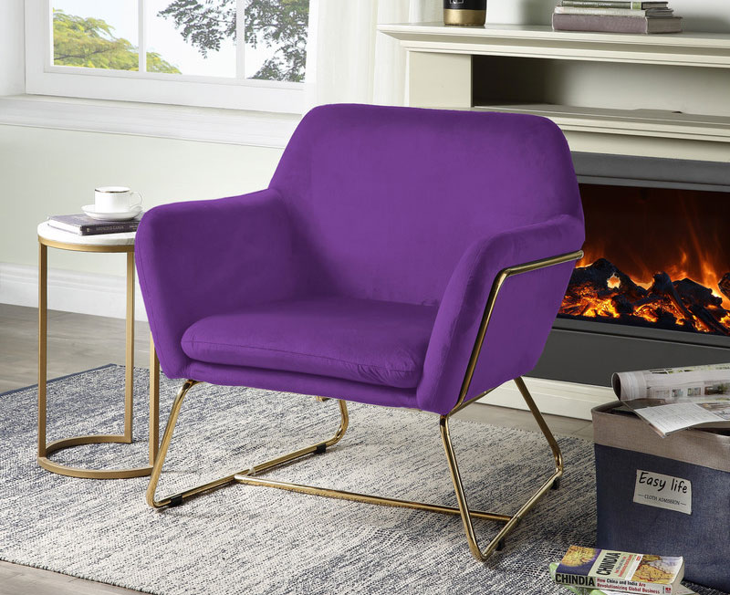 Purple discount velvet chair