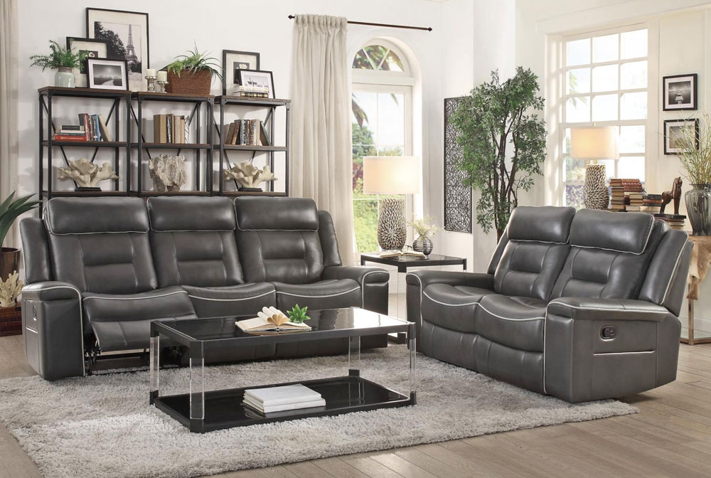 Dark gray leather deals recliner