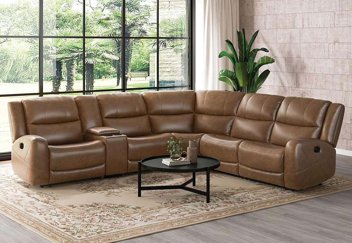 Lexie Top Grain Leather Recliner Sectional