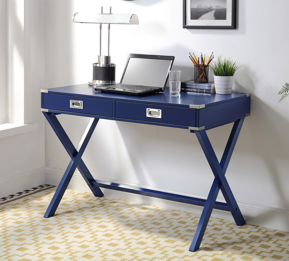 navy blue office desk