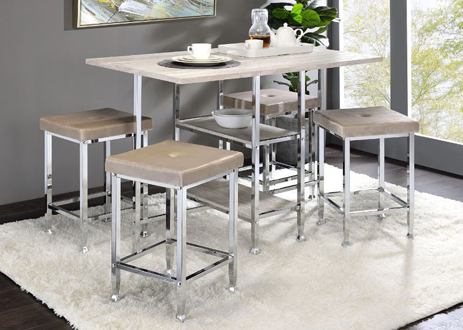 Chrome bar table online and stools