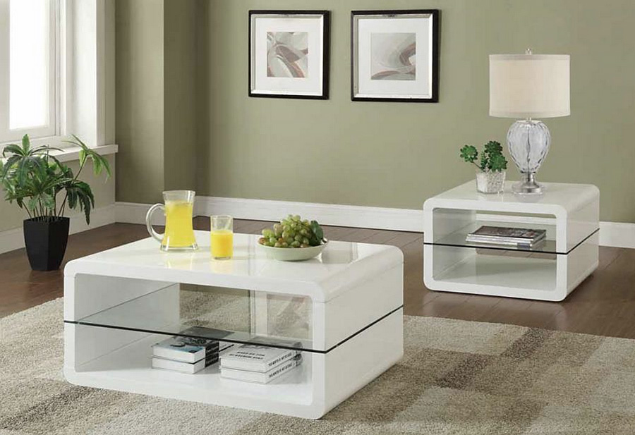 Planet Modern White Lacquer Coffee Table