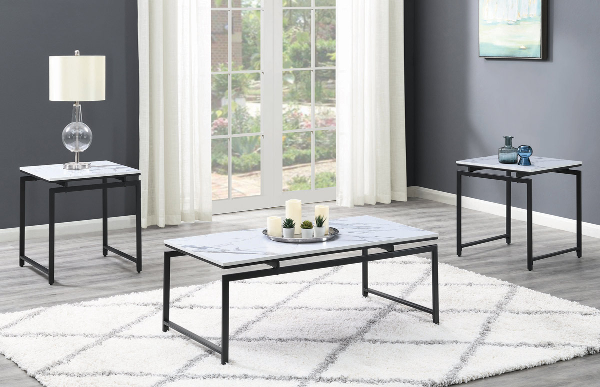 living room marble table set